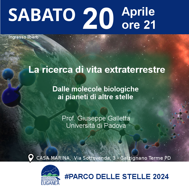 La ricerca di vita extraterrestre: dalle molecole biologiche ai pianeti di altre stelle.