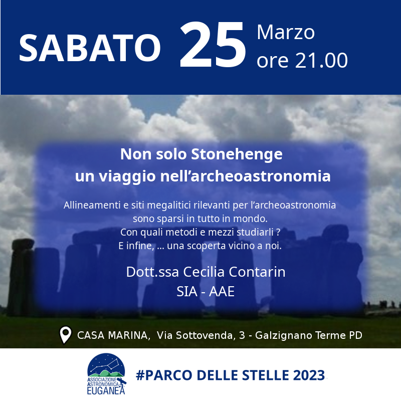 Non solo Stonhenge: un viaggio nell'archeoastronomia - marzo 2023