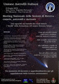 Locandina Meeting Nazionale Asteroidi-Meteore-Comete 2012