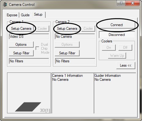 Setup Camera CCD