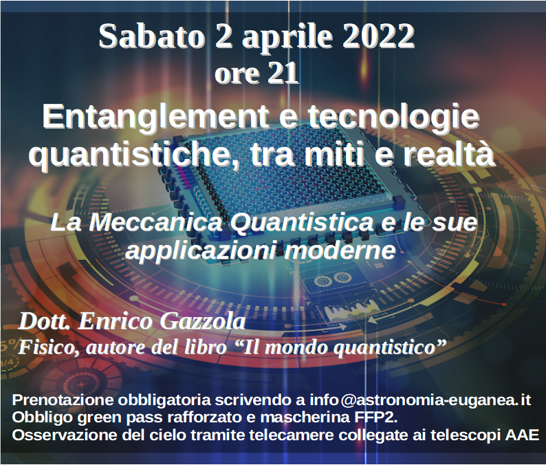 Entanglement e tecnologie quantistiche, tra miti e realtà - aprile 2022