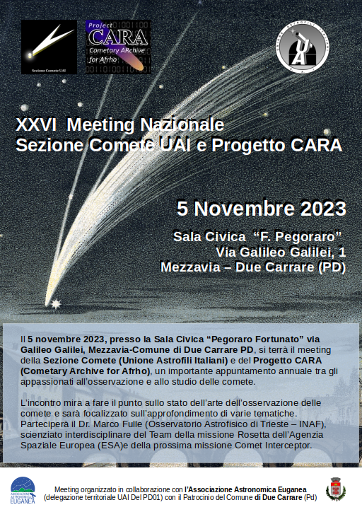 XXVI Meeting Sezione Comete UAI e Progetto CARA